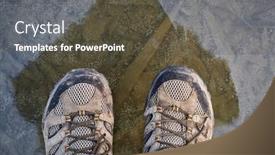  Presentation with lake ice - Amazing slides having standing-and-the-ice backdrop and a tawny brown colored foreground