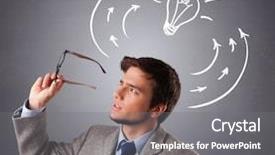  Presentation with light bulb - Presentation theme having colors pixelation - pixel pattern background - pastel background and a coral colored foreground