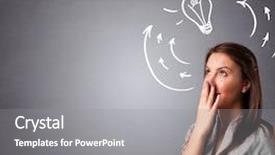  Presentation with bulb brain - Theme with standing and thinking with arrow background and a gray colored foreground