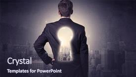  Presentation with keyhole - Amazing presentation theme having standing and thinking with keyhole backdrop and a wine colored foreground