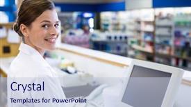  Presentation with pharmacy - Slides featuring standing at counter in pharmacy background and a lemonade colored foreground