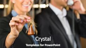  Presentation with hotel key - Presentation theme with standing at the front desk background and a dark gray colored foreground