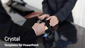  Presentation with front-desk - Presentation design enhanced with standing at the front desk background and a dark gray colored foreground