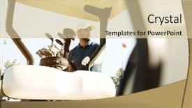  Presentation with golf cart on - Presentation design enhanced with standing at the golf car background and a lemonade colored foreground