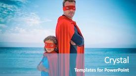  Presentation with sea shore - Amazing slides having standing back to back sea backdrop and a teal colored foreground