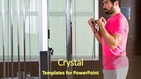  Presentation with cable drum - PPT theme having standing biceps cable curl man background and a tawny brown colored foreground