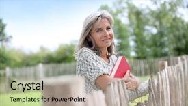  Presentation with chapter book - Amazing slide deck having standing by fence with book backdrop and a  colored foreground