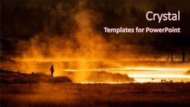  Presentation with geese - Theme having standing by lake watching geese background and a wine colored foreground