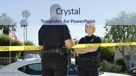  Presentation with caution - Amazing theme having standing by yellow caution tape backdrop and a sky blue colored foreground