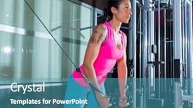  Presentation with cable - Beautiful presentation theme featuring standing cable crossover fly pulley backdrop and a teal colored foreground