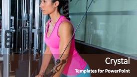  Presentation with cable - Theme consisting of standing cable crossover fly pulley background and a tawny brown colored foreground