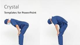  Presentation with professional - Slide deck enhanced with standing-caucasian-medical-professional background and a sky blue colored foreground