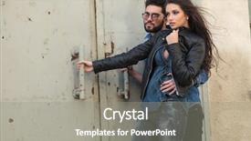  Presentation with old camera and film sound - Colorful PPT theme enhanced with standing embraced in the wind backdrop and a  colored foreground