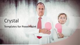  Presentation with older couple - Amazing presentation theme having standing holding broken pink heart backdrop and a white colored foreground