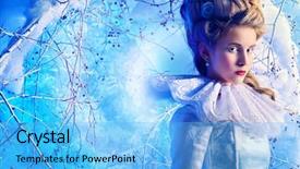  Presentation with forest fairy - PPT theme with standing in a magic winter background and a light blue colored foreground