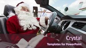  Presentation with autonomous driving - Beautiful theme featuring standing in background at airport backdrop and a wine colored foreground