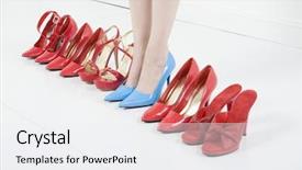  Presentation with blue line - Cool new presentation design with standing in blue high heels backdrop and a white colored foreground
