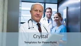  Presentation with elevator - Slides consisting of standing in elevator at hospital background and a light blue colored foreground