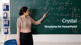  Presentation with elementary school career day and technology and black female teacher - Cool new slide set with math presentation - female teacher standing in front backdrop and a forest green colored foreground