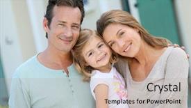  Presentation with family - Amazing slide set having standing in front of house backdrop and a coral colored foreground