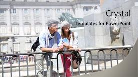  Presentation with royal - Slides with standing in front of madrid background and a lemonade colored foreground