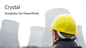  Presentation with plant nuclear - PPT layouts enhanced with standing in front of nuclear background and a white colored foreground