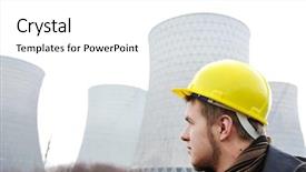  Presentation with plant nuclear - PPT theme consisting of standing in front of nuclear background and a white colored foreground