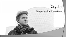  Presentation with plant nuclear - Colorful PPT theme enhanced with standing in front of nuclear backdrop and a white colored foreground