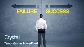 Presentation with failure - Slides having standing in front of success background and a ocean colored foreground