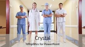  Presentation with nurse team - Slides enhanced with standing in hallway of hospital background and a soft green colored foreground