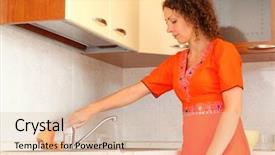  Presentation with kitchen - Audience pleasing theme consisting of standing in kitchen she open backdrop and a lemonade colored foreground