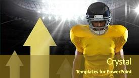  Presentation with american football - Audience pleasing presentation theme consisting of standing in stadium with arrow backdrop and a  colored foreground
