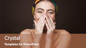  Presentation with healthy - Beautiful slide deck featuring standing isolated over dark brown backdrop and a red colored foreground