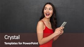  Presentation with cow cute - Presentation theme consisting of standing isolated over dark grey background and a tawny brown colored foreground