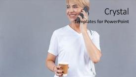  Presentation with cell wall - Theme enhanced with standing isolated over gray wall background and a  colored foreground