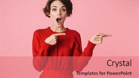  Presentation with international space station over - Slide set featuring clothes standing isolated over pink background and a coral colored foreground