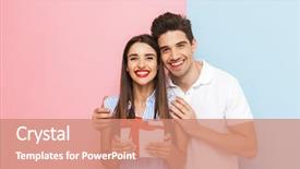  Presentation with octagon two mma fighters standing - Slides consisting of standing isolated over two colored background and a coral colored foreground