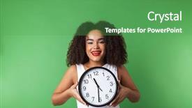  Presentation with cheerful - Cool new slides with cheerful young african woman wearing backdrop and a  colored foreground