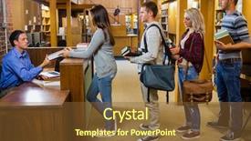  Presentation with students - Beautiful presentation design featuring standing line - side view of young students backdrop and a tawny brown colored foreground