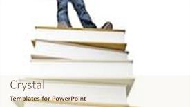  Presentation with pile - Cool new PPT theme with standing-man-on-book-pile and a  colored foreground