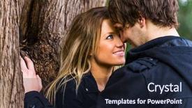  Presentation with wind energy close up portrait - Cool new slide deck with standing next to a tree backdrop and a wine colored foreground