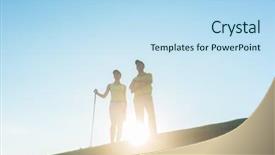  Presentation with blue professional - Presentation theme having standing next to his female background and a light blue colored foreground