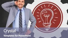  Presentation with light blue dna black - Presentation theme having standing next to light blub background and a gray colored foreground