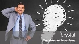  Presentation with light blue dna black - Presentation theme with standing next to light blub background and a gray colored foreground