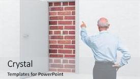  Presentation with man door - Beautiful theme featuring man and door with brick backdrop and a light gray colored foreground