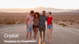  Presentation with desert storm camo - PPT theme with standing on a desert highway background and a coral colored foreground