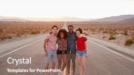  Presentation with highway - Cool new presentation theme with standing on a desert highway backdrop and a coral colored foreground