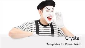  Presentation with mime - Slide set consisting of standing on a panel background and a white colored foreground