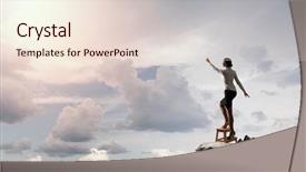  Presentation with banquet server hand - Theme enhanced with standing on chair and reaching background and a lemonade colored foreground