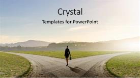  Presentation with crossroads - PPT theme featuring standing on crossroads and making background and a lemonade colored foreground